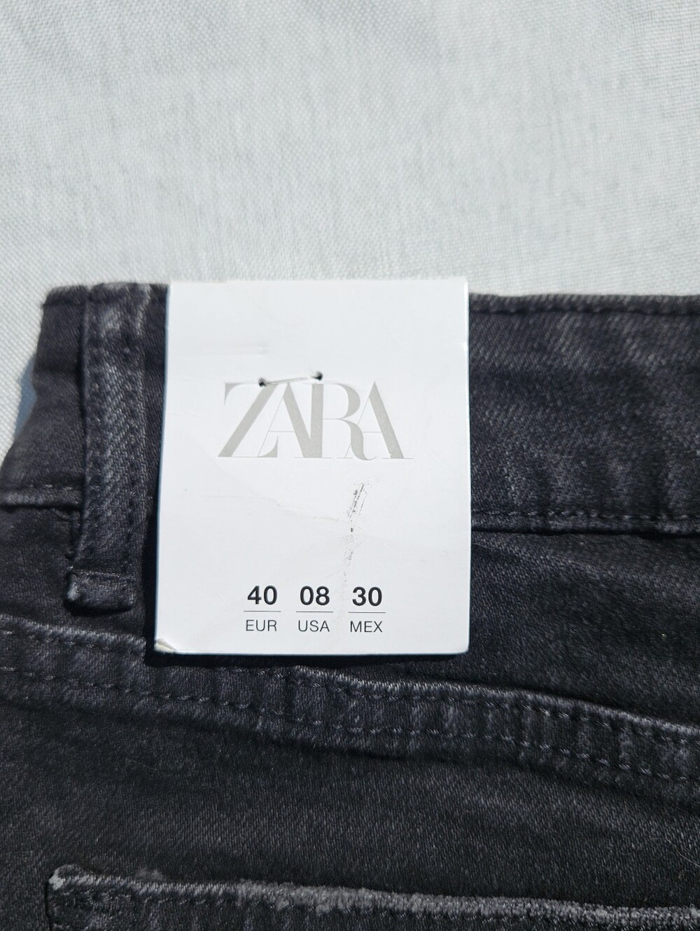 Zara NWT Black High Waisted Cut Off Jean Shorts Size 8 - Picture 11 of 13